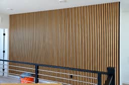 Slat wall on a stair landing built by Major Premium