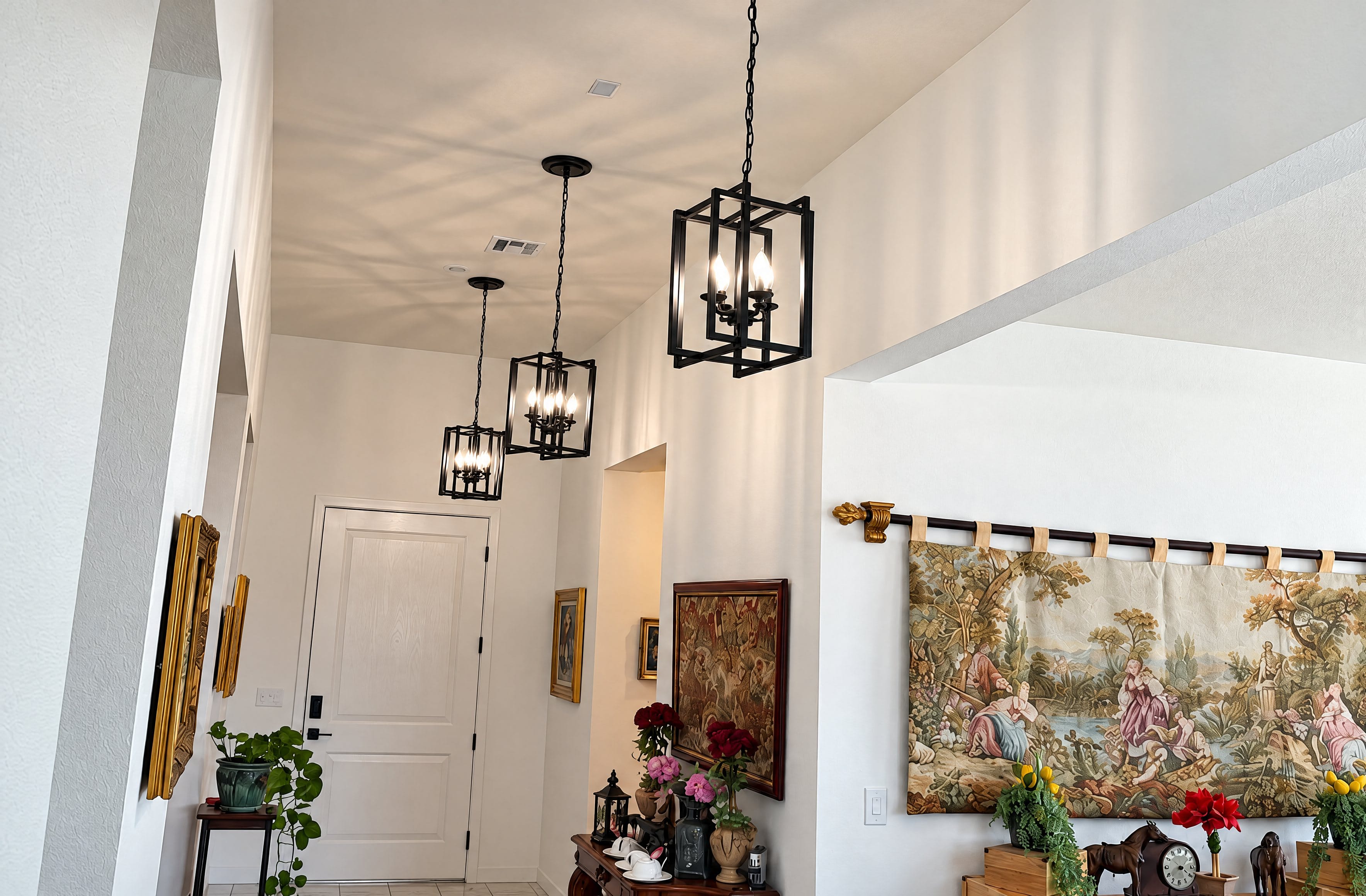 Hallway with new pendant lights