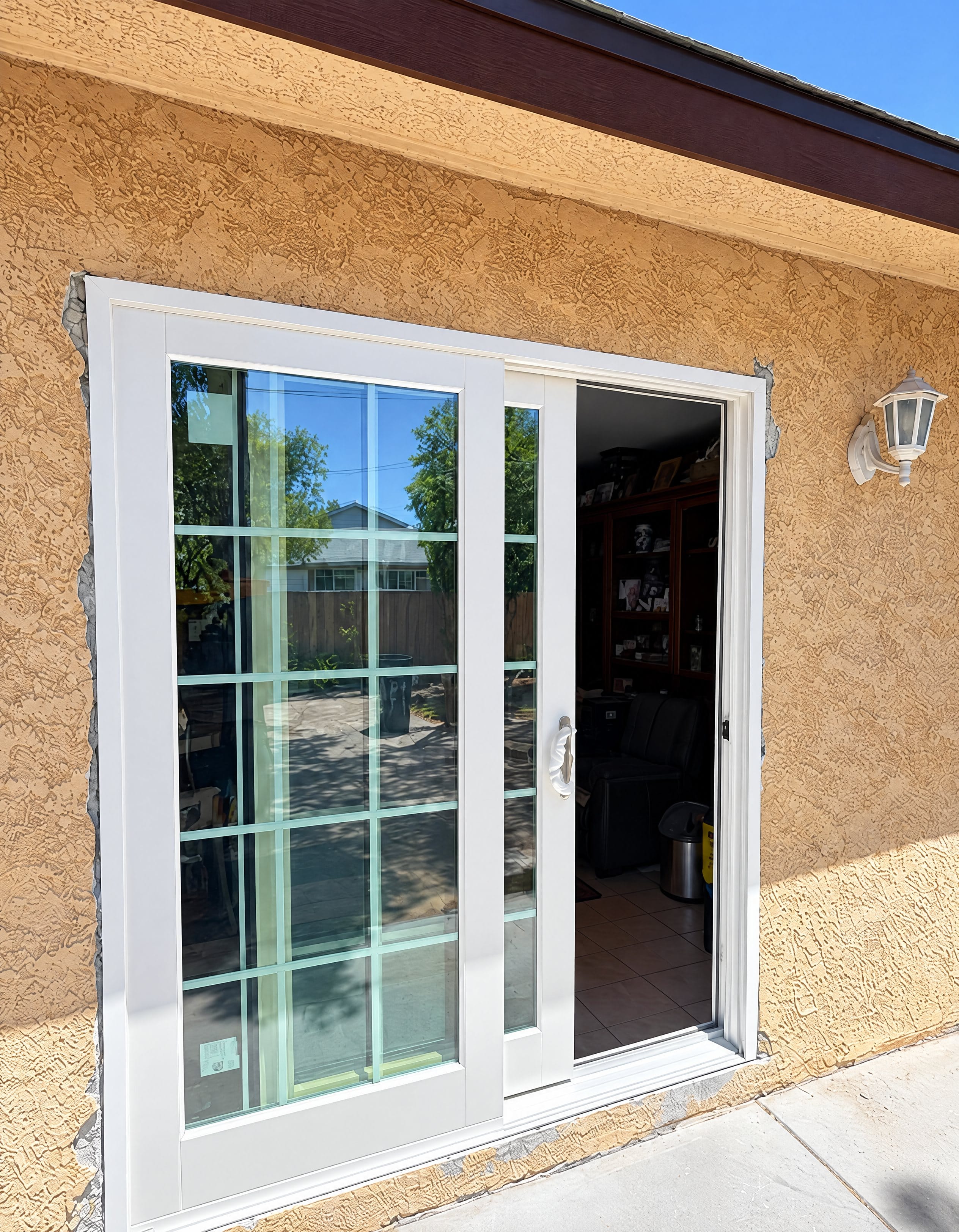 French patio door installed in an exterior wall