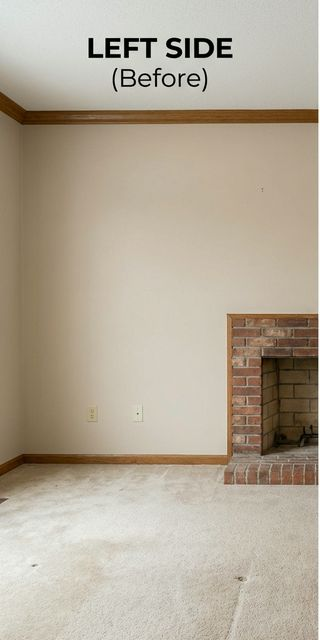 Before: Custom Fireplace Feature Wall