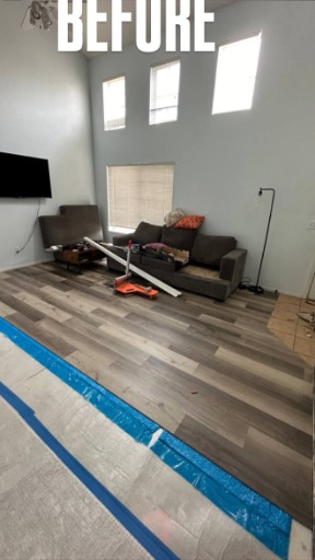 Before: Luxury Vinyl Plank Flooring